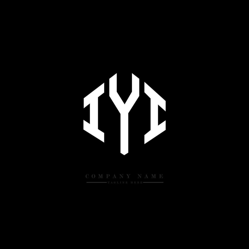 IYI letter logo design with polygon shape. IYI polygon and cube shape logo design. IYI hexagon vector logo template white and black colors. IYI monogram, business and real estate logo.