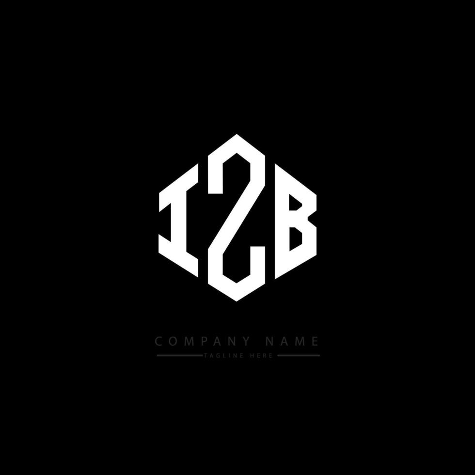 IZB letter logo design with polygon shape. IZB polygon and cube shape logo design. IZB hexagon vector logo template white and black colors. IZB monogram, business and real estate logo.