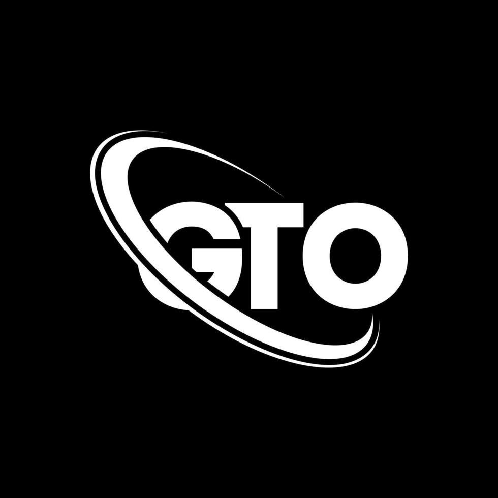 logotipo de gto. letra gto. diseño del logotipo de la letra gto. logotipo de las iniciales gto vinculado con un círculo y un logotipo de monograma en mayúsculas. tipografía gto para tecnología, negocios y marca inmobiliaria. vector