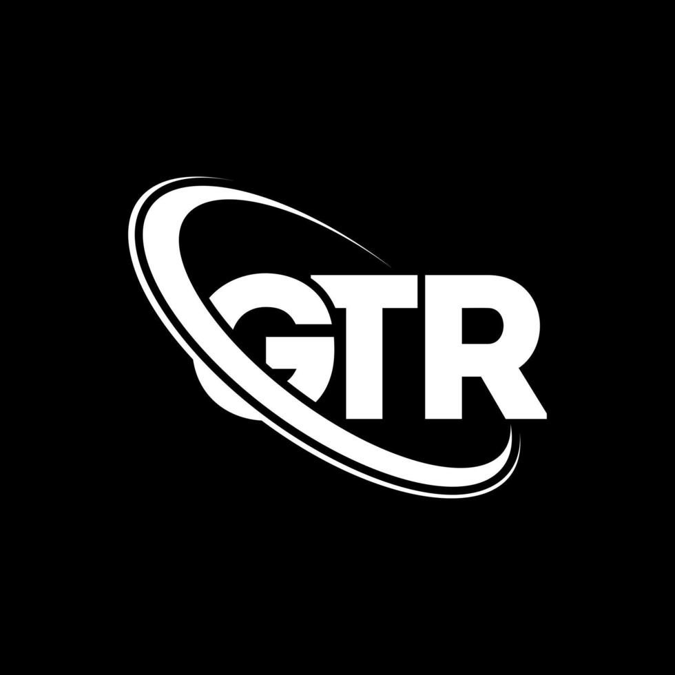 logotipo de gtr. letra gtr. diseño de logotipo de letra gtr. logotipo de iniciales gtr vinculado con círculo y logotipo de monograma en mayúsculas. tipografía gtr para tecnología, negocios y marca inmobiliaria. vector