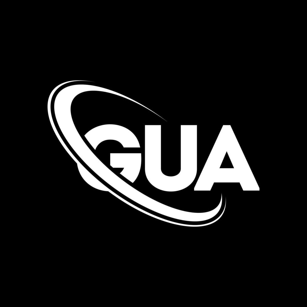 GUA logo. GUA letter. GUA letter logo design. Initials GUA logo linked with circle and uppercase monogram logo. GUA typography for technology, business and real estate brand. vector