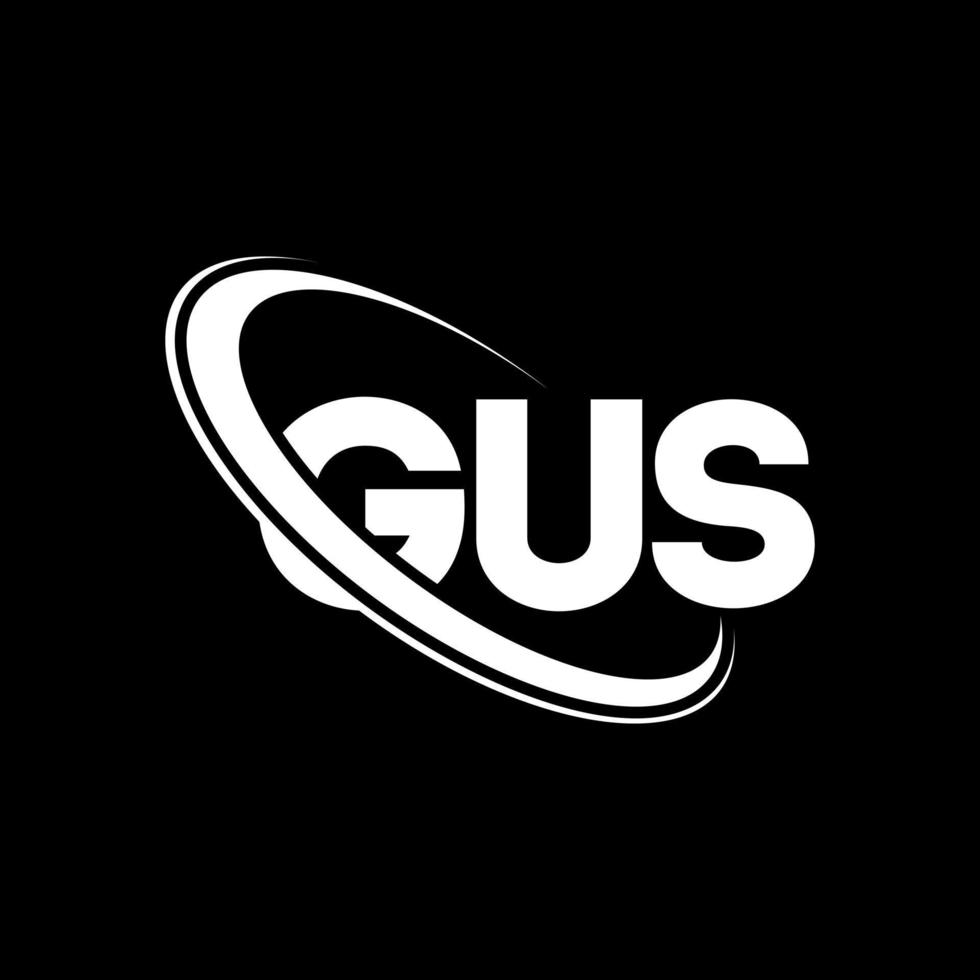 logotipo de gus. carta de gus. diseño del logotipo de la letra gus. logotipo de iniciales gus vinculado con círculo y logotipo de monograma en mayúsculas. tipografía gus para tecnología, negocios y marca inmobiliaria. vector