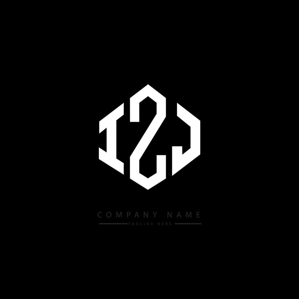 IZJ letter logo design with polygon shape. IZJ polygon and cube shape logo design. IZJ hexagon vector logo template white and black colors. IZJ monogram, business and real estate logo.
