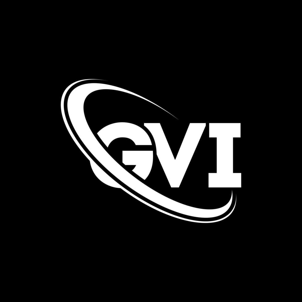logotipo de gvi. carta gvi. diseño del logotipo de la letra gvi. logotipo de las iniciales gvi vinculado con un círculo y un logotipo de monograma en mayúsculas. Tipografía gvi para marca tecnológica, comercial e inmobiliaria. vector