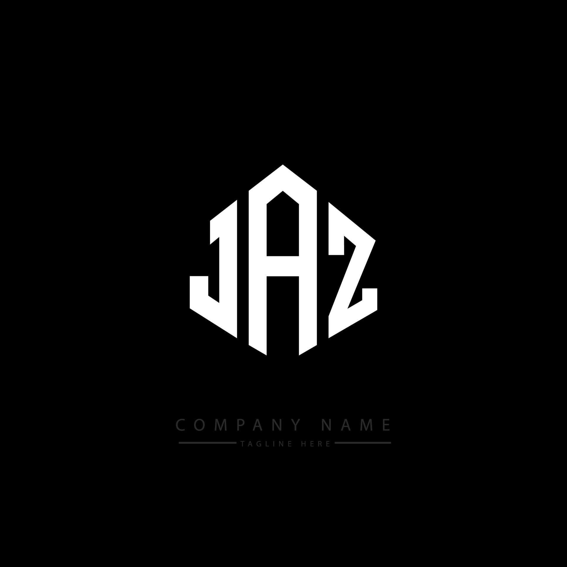 JAZ letter logo design with polygon shape. JAZ polygon and cube shape