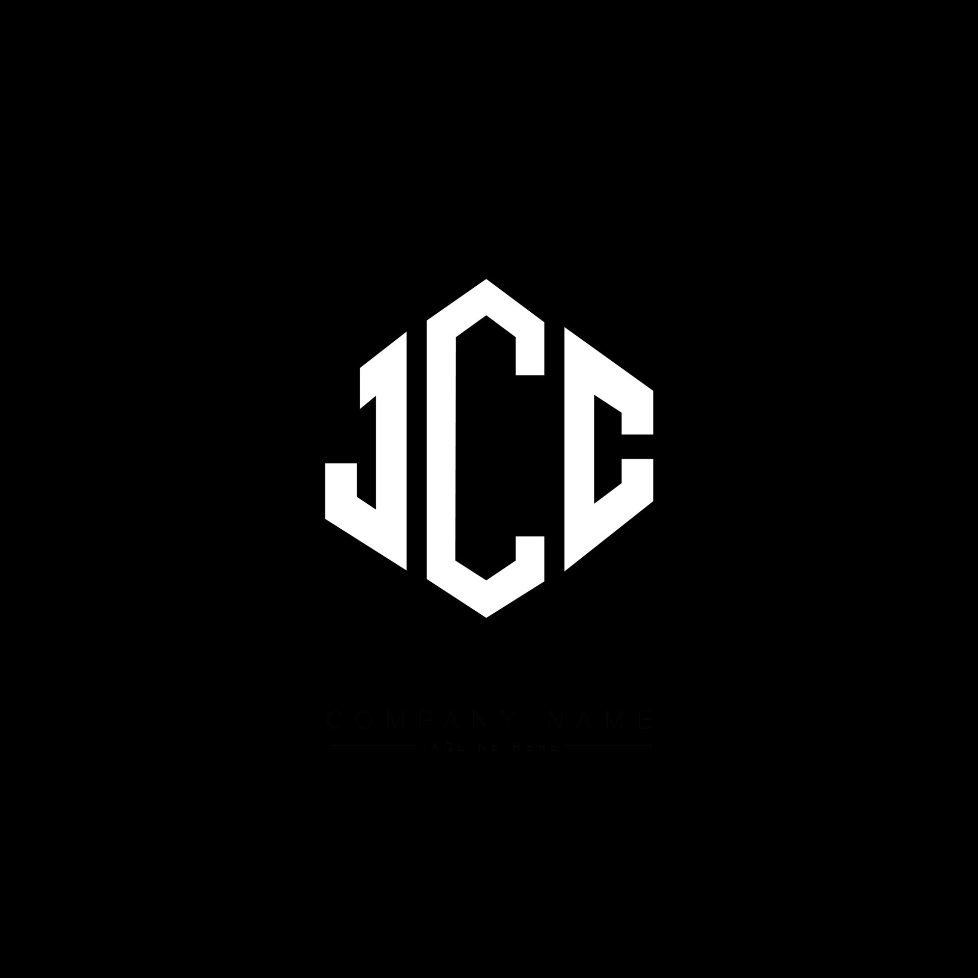 diseño de logotipo de letra jcc con forma de polígono diseño de