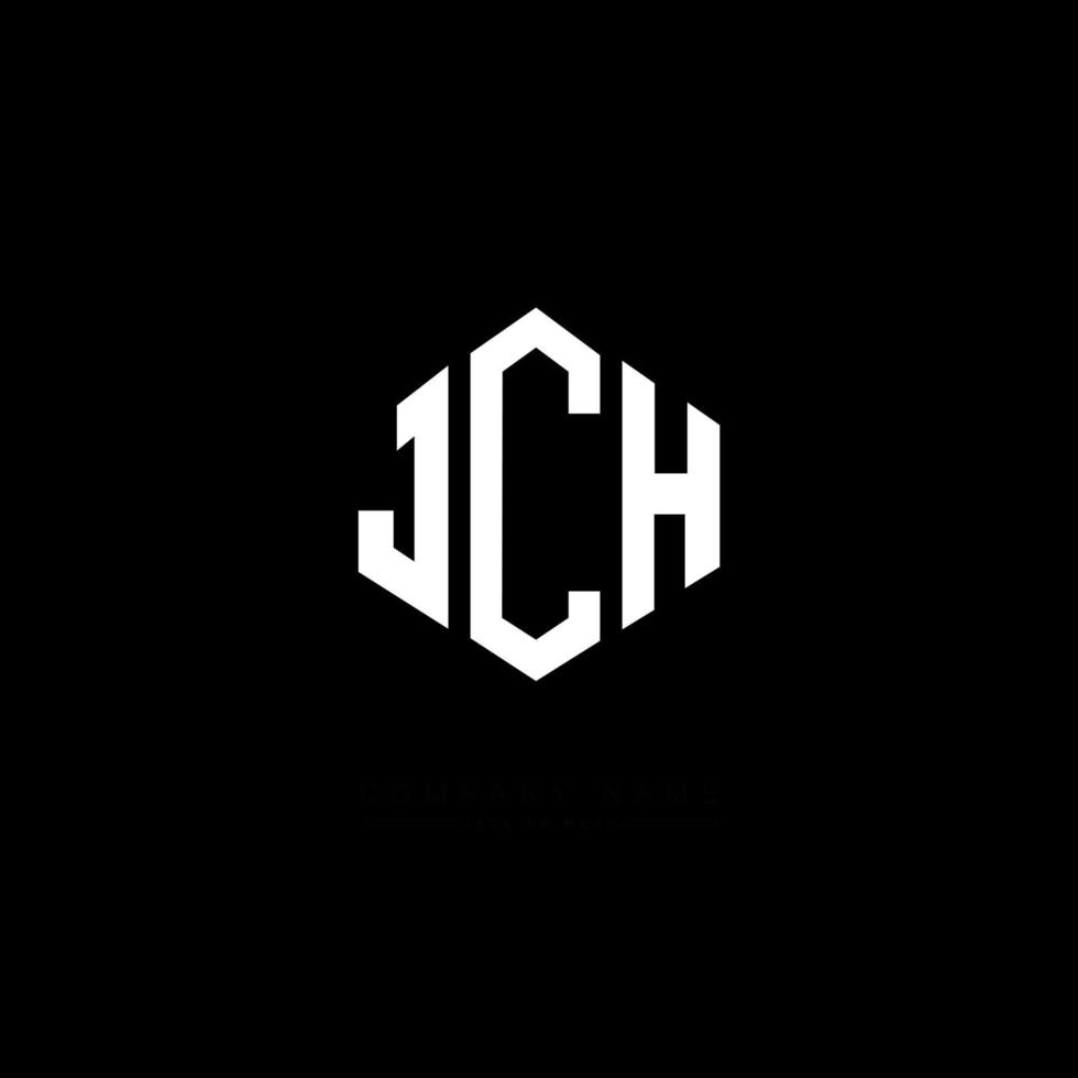 JCH letter logo design with polygon shape. JCH polygon and cube shape logo design. JCH hexagon vector logo template white and black colors. JCH monogram, business and real estate logo.
