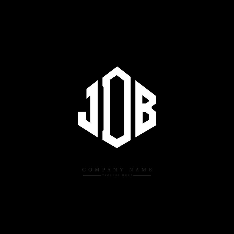 JDB letter logo design with polygon shape. JDB polygon and cube shape logo design. JDB hexagon vector logo template white and black colors. JDB monogram, business and real estate logo.