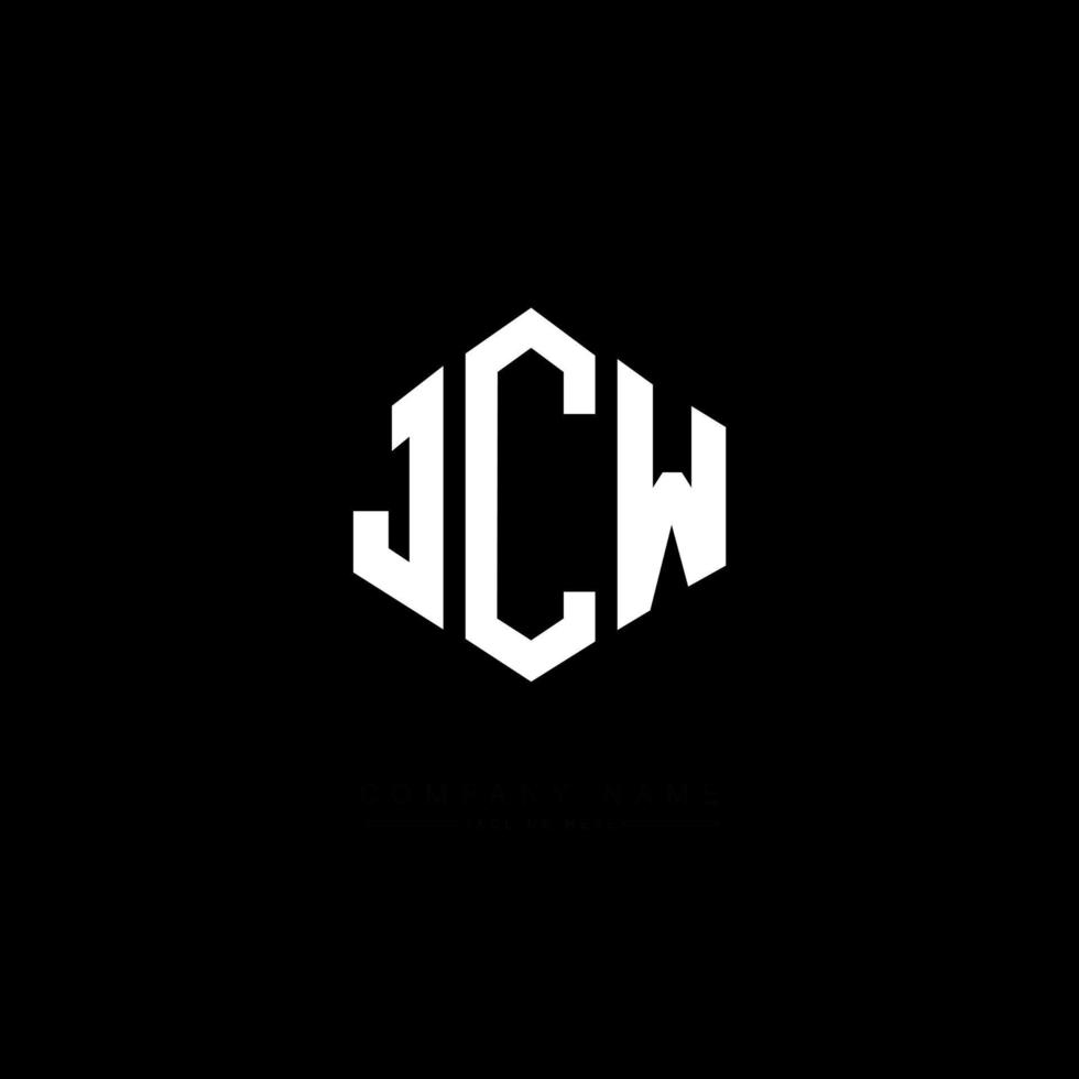 JCW letter logo design with polygon shape. JCW polygon and cube shape logo design. JCW hexagon vector logo template white and black colors. JCW monogram, business and real estate logo.