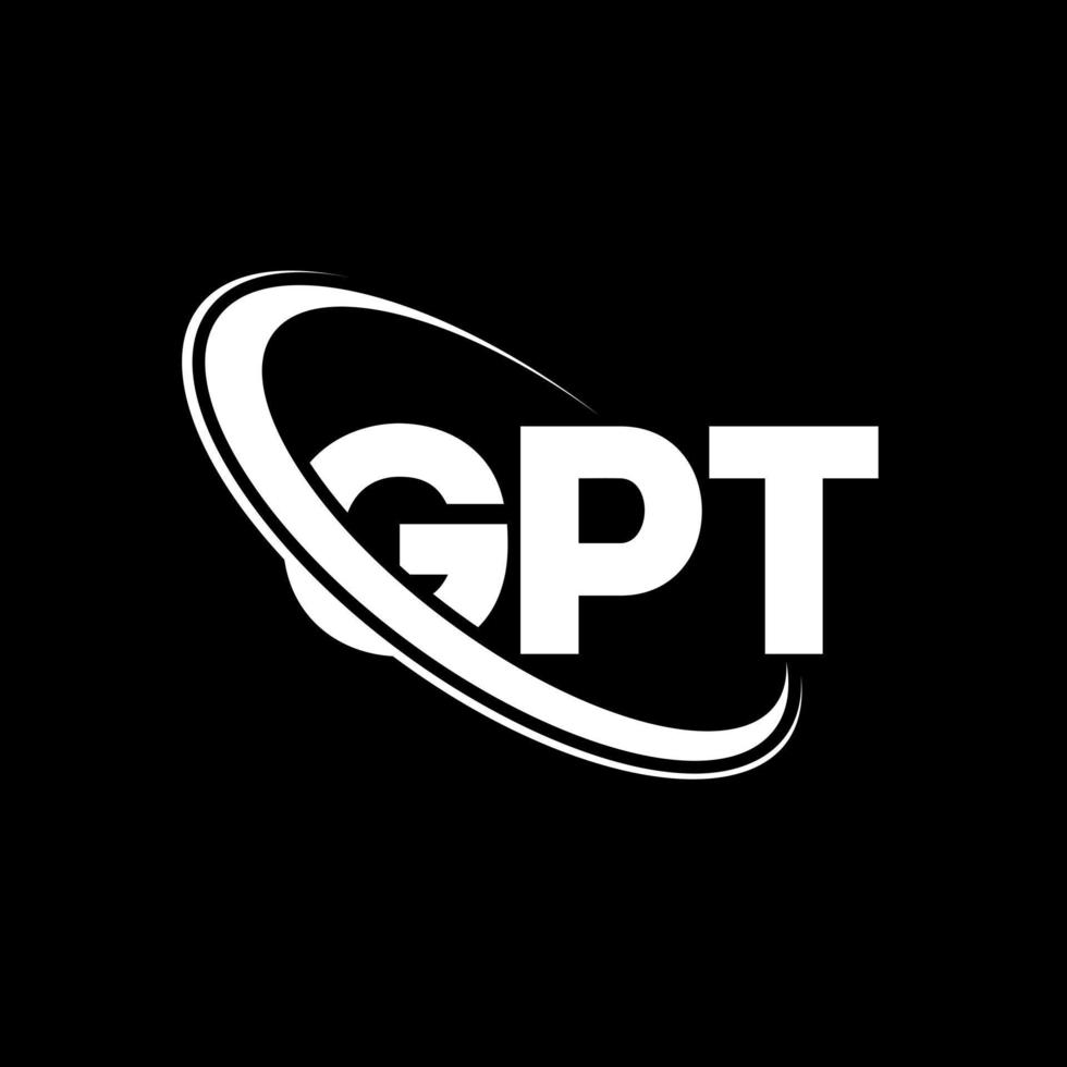 logotipo de gpt. letra gpt. diseño de logotipo de letra gpt. Logotipo de iniciales gpt vinculado con círculo y logotipo de monograma en mayúsculas. tipografía gpt para tecnología, negocios y marca inmobiliaria. vector