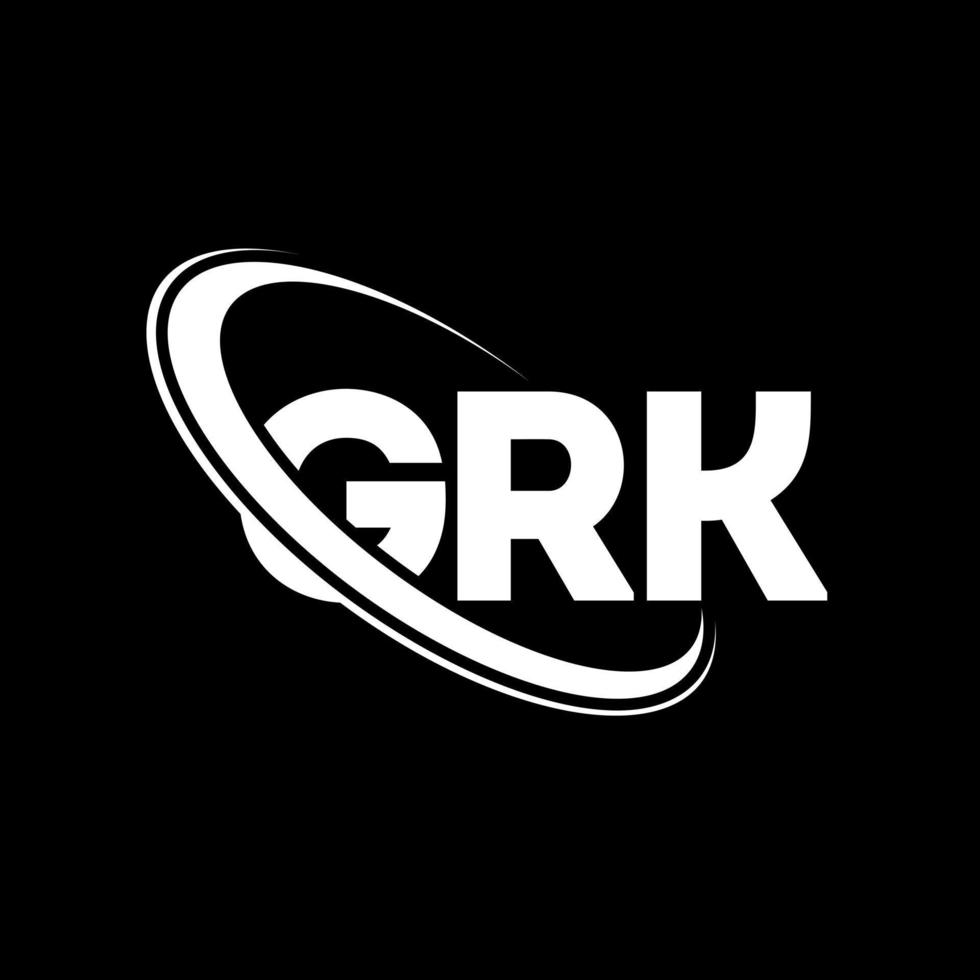 logotipo grk. letra grk. diseño de logotipo de letra grk. logotipo de las iniciales grk vinculado con un círculo y un logotipo de monograma en mayúsculas. tipografía grk para tecnología, negocios y marca inmobiliaria. vector