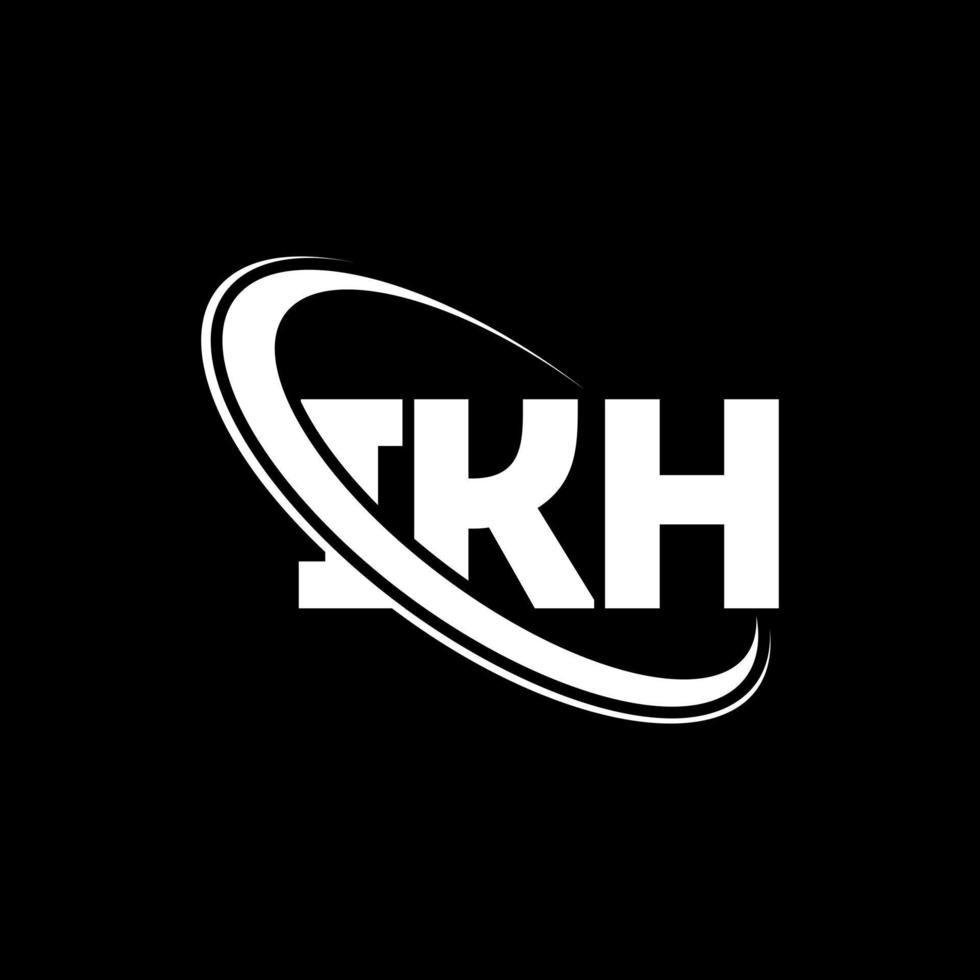 IKH logo. IKH letter. IKH letter logo design. Initials IKH logo linked with circle and uppercase monogram logo. IKH typography for technology, business and real estate brand. vector