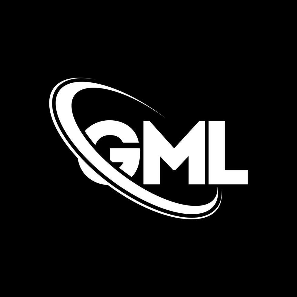 logotipo gml. letra gml. diseño de logotipo de letra gml. logotipo de iniciales gml vinculado con círculo y logotipo de monograma en mayúsculas. tipografía gml para tecnología, negocios y marca inmobiliaria. vector