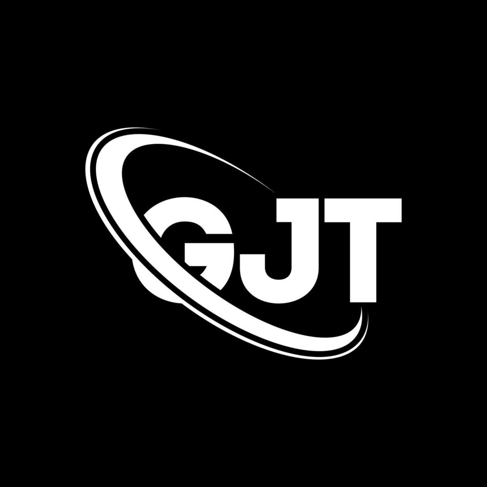 logotipo de gjt. carta gjt. diseño del logotipo de la letra gjt. Logotipo de iniciales gjt vinculado con círculo y logotipo de monograma en mayúsculas. tipografía gjt para tecnología, negocios y marca inmobiliaria. vector