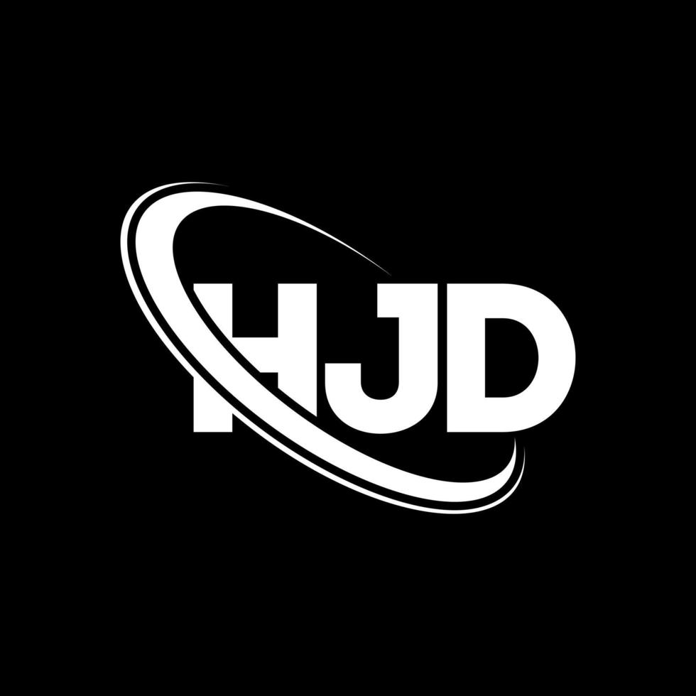 logotipo hjd. letra hjd. diseño del logotipo de la letra hjd. logotipo de iniciales hjd vinculado con círculo y logotipo de monograma en mayúsculas. tipografía hjd para tecnología, negocios y marca inmobiliaria. vector