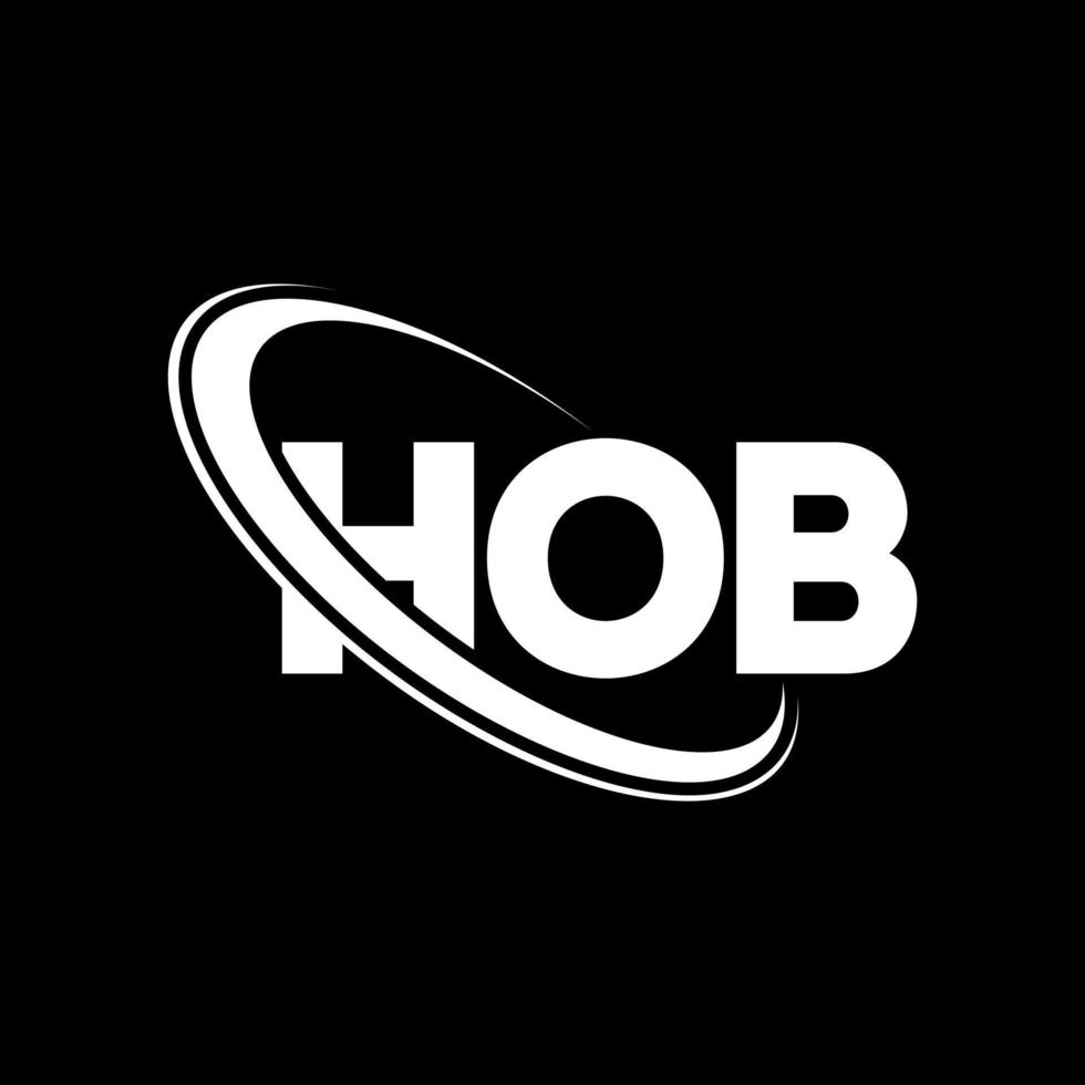 HOB logo. HOB letter. HOB letter logo design. Initials HOB logo linked with circle and uppercase monogram logo. HOB typography for technology, business and real estate brand. vector