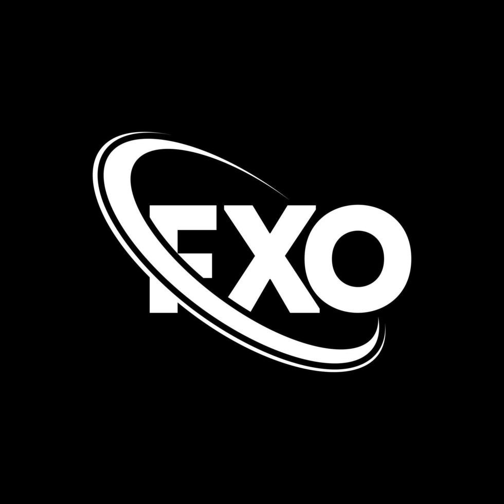 logotipo de fxo. carta fxo. diseño del logotipo de la letra fxo. logotipo de iniciales fxo vinculado con círculo y logotipo de monograma en mayúsculas. tipografía fxo para tecnología, negocios y marca inmobiliaria. vector