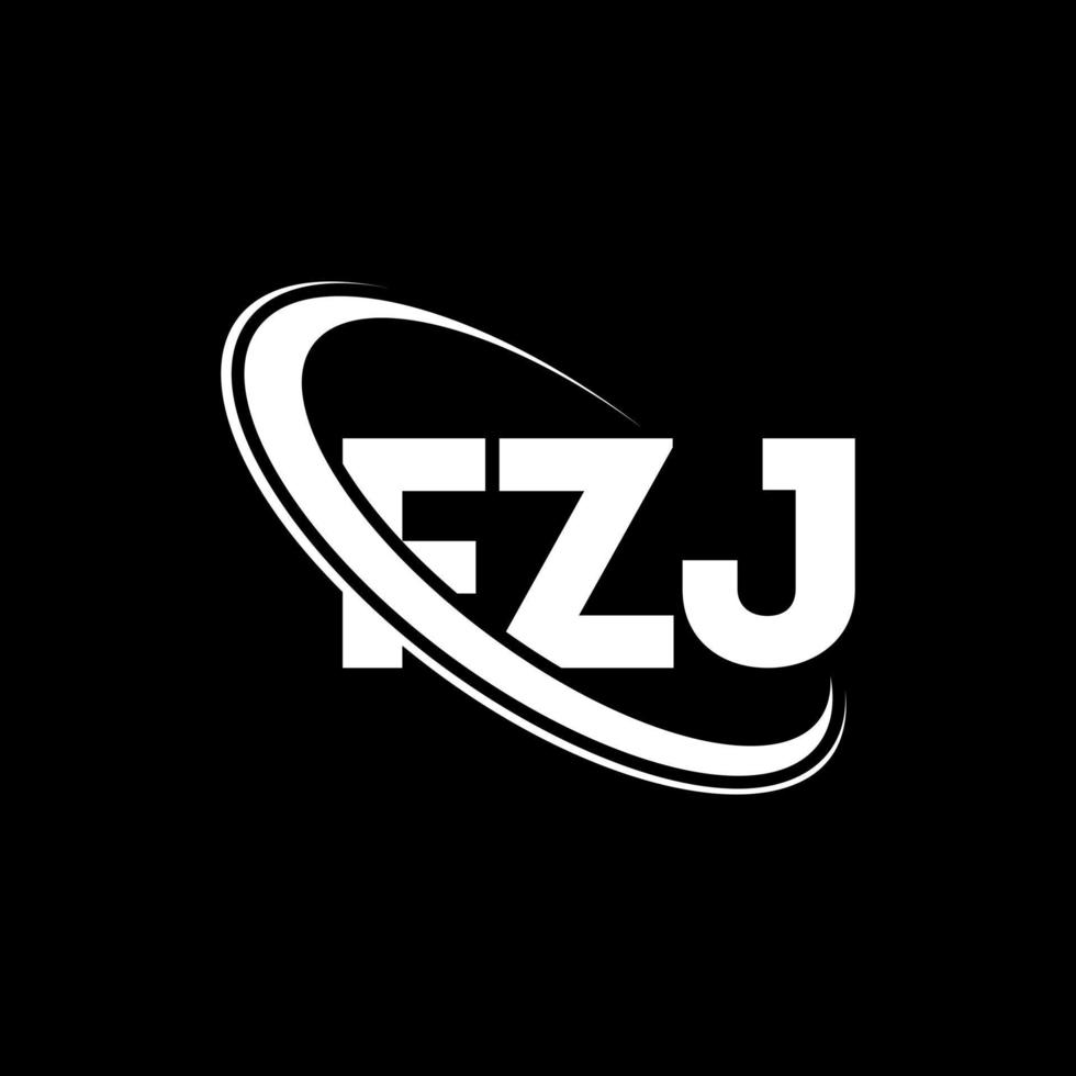 logotipo de fzj. carta fzj. diseño del logotipo de la letra fzj. logotipo de fzj iniciales vinculado con círculo y logotipo de monograma en mayúsculas. tipografía fzj para tecnología, negocios y marca inmobiliaria. vector