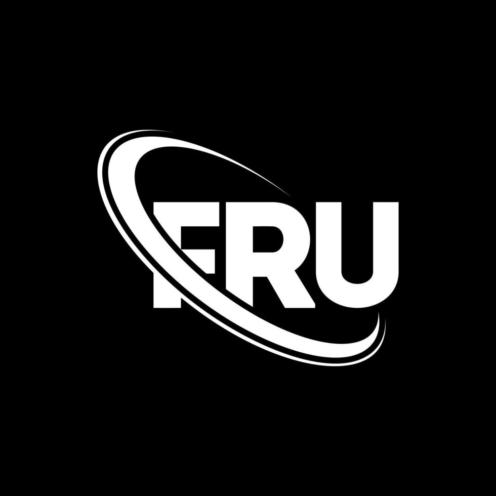 logotipo de fru. carta fru. diseño de logotipo de letra fru. Logotipo de iniciales fru vinculado con círculo y logotipo de monograma en mayúsculas. tipografía fru para tecnología, negocios y marca inmobiliaria. vector