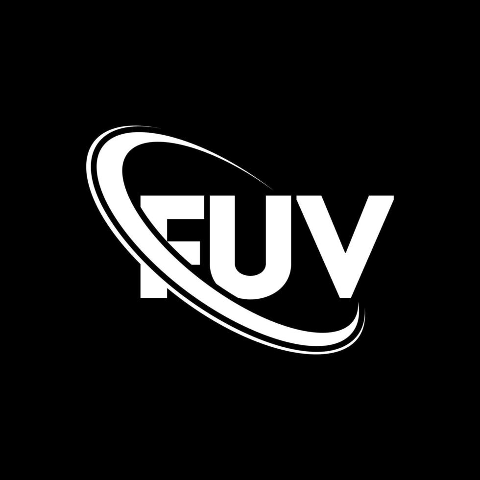 logotipo de fuv. carta fuv. diseño de logotipo de letra fuv. Logotipo de iniciales fuv vinculado con círculo y logotipo de monograma en mayúsculas. tipografía fuv para tecnología, negocios y marca inmobiliaria. vector