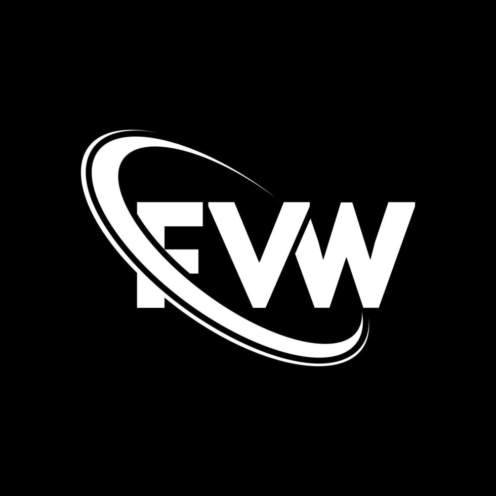 logotipo de vw. carta fvw. diseño del logotipo de la letra fvw. logotipo de iniciales fvw vinculado con círculo y logotipo de monograma en mayúsculas. tipografía fvw para tecnología, negocios y marca inmobiliaria. vector