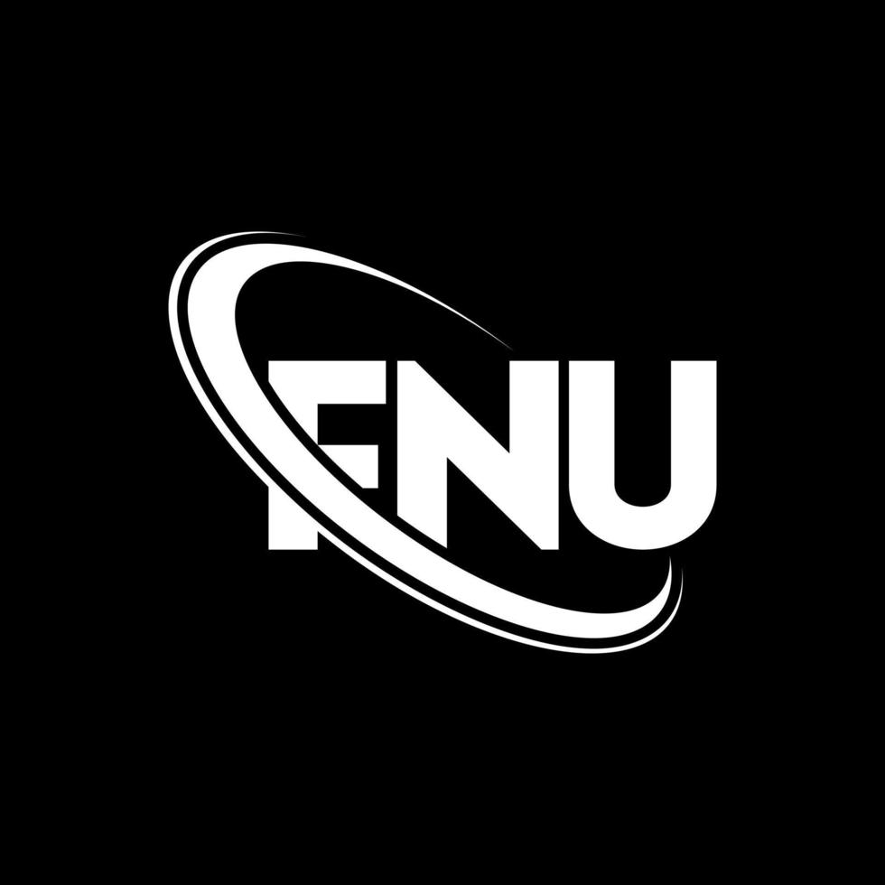 FNU logo. FNU letter. FNU letter logo design. Initials FNU logo linked with circle and uppercase monogram logo. FNU typography for technology, business and real estate brand. vector