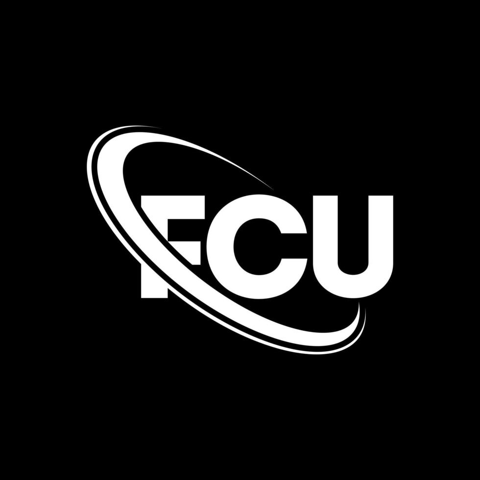 logotipo de fcu. carta fcu. diseño del logotipo de la letra fcu. logotipo de las iniciales fcu vinculado con un círculo y un logotipo de monograma en mayúsculas. tipografía fcu para tecnología, negocios y marca inmobiliaria. vector