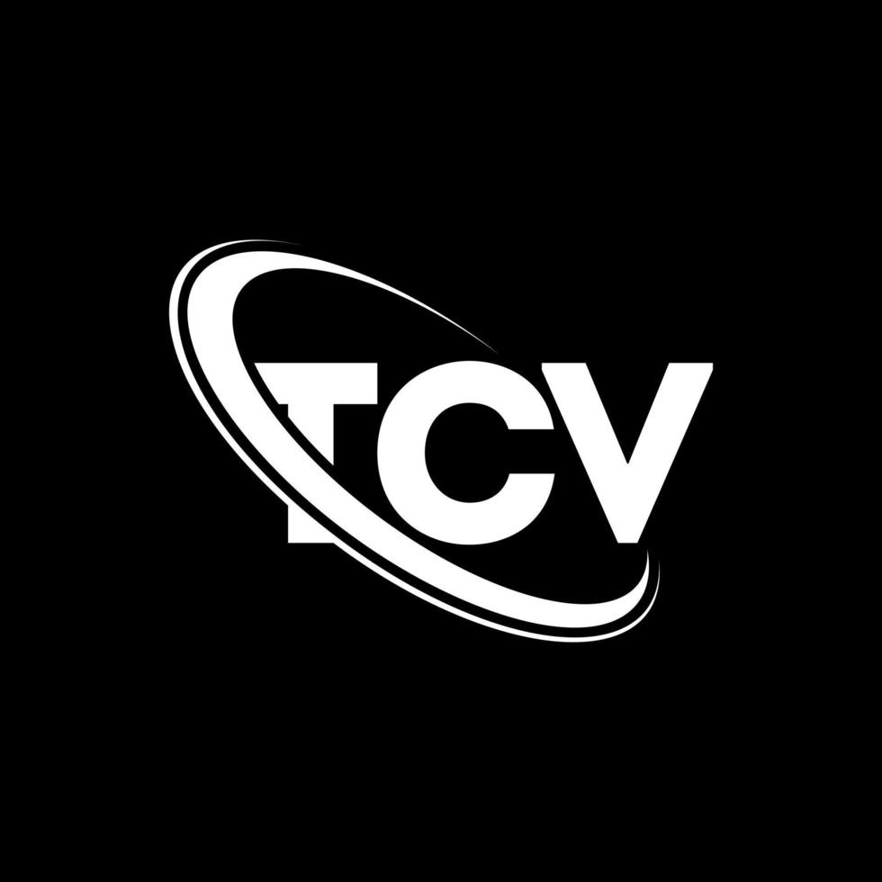 logotipo de tcv. carta tvv. diseño del logotipo de la letra tcv. logotipo de iniciales tcv vinculado con círculo y logotipo de monograma en mayúsculas. tipografía tcv para tecnología, negocios y marca inmobiliaria. vector
