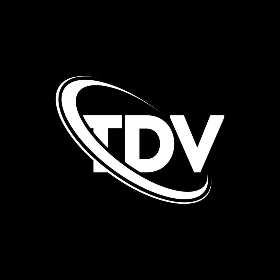 logotipo de tdv. carta tdv. diseño del logotipo de la letra tdv. logotipo de tdv de iniciales vinculado con círculo y logotipo de monograma en mayúsculas. tipografía tdv para tecnología, negocios y marca inmobiliaria. vector