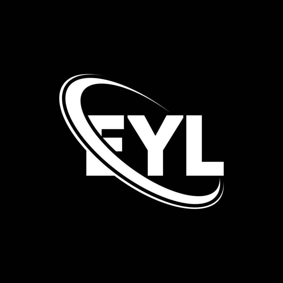 logotipo de eyl. letra eyl. diseño del logotipo de la letra eyl. logotipo de las iniciales eyl vinculado con un círculo y un logotipo de monograma en mayúsculas. tipografía eyl para tecnología, negocios y marca inmobiliaria. vector