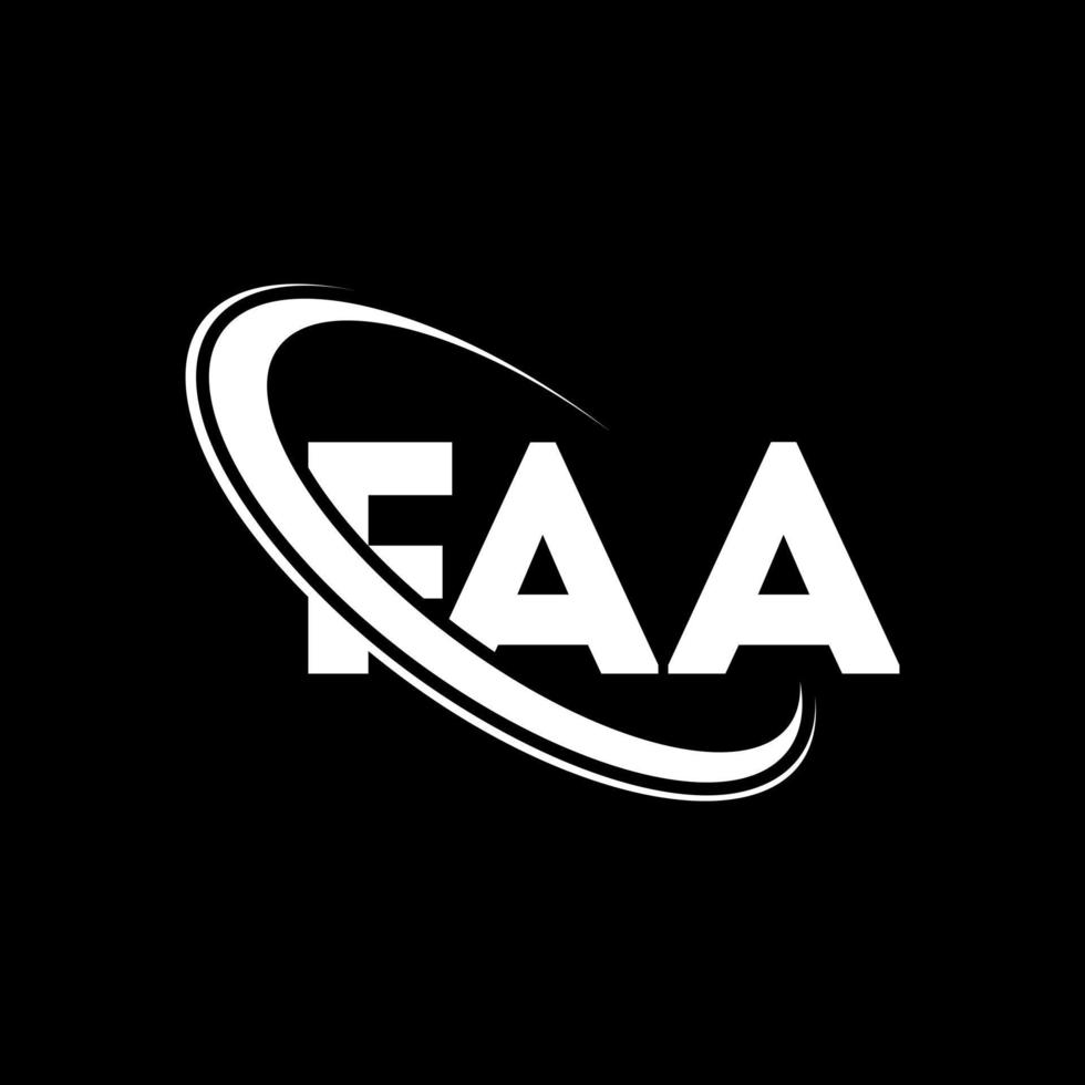 logotipo de la FAA. carta faa. diseño del logotipo de la letra faa. logotipo de las iniciales faa vinculado con un círculo y un logotipo de monograma en mayúsculas. tipografía faa para tecnología, negocios y marca inmobiliaria. vector