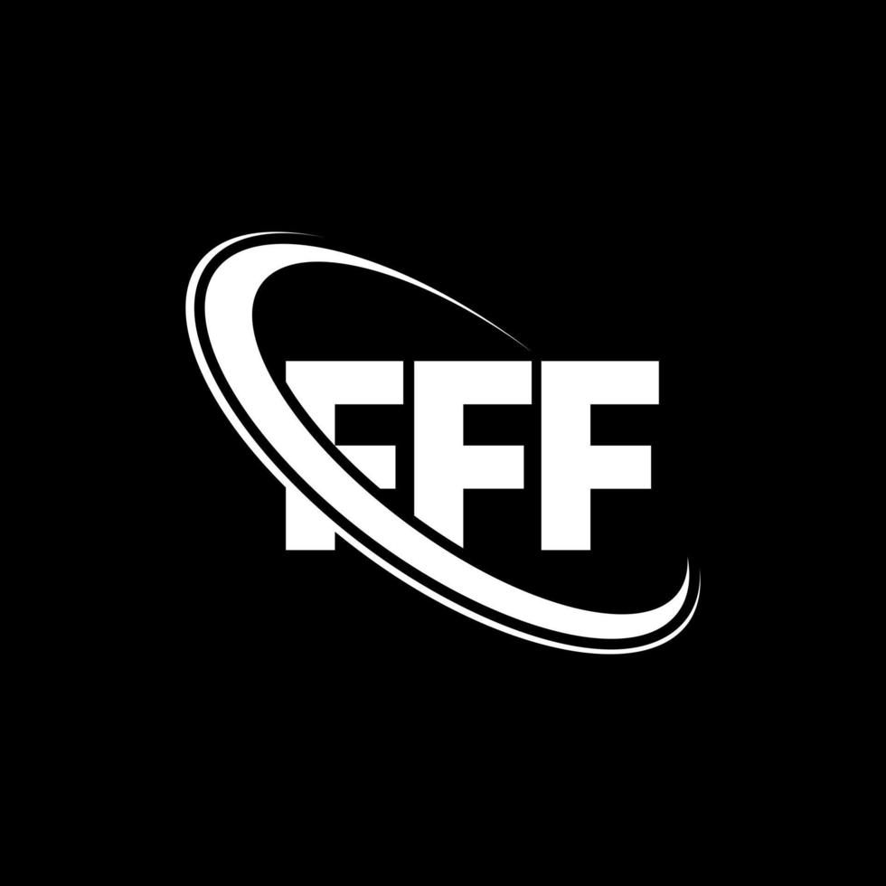 logotipo de fff. letra fff. diseño del logotipo de la letra fff. logotipo de iniciales fff vinculado con círculo y logotipo de monograma en mayúsculas. tipografía fff para tecnología, negocios y marca inmobiliaria. vector