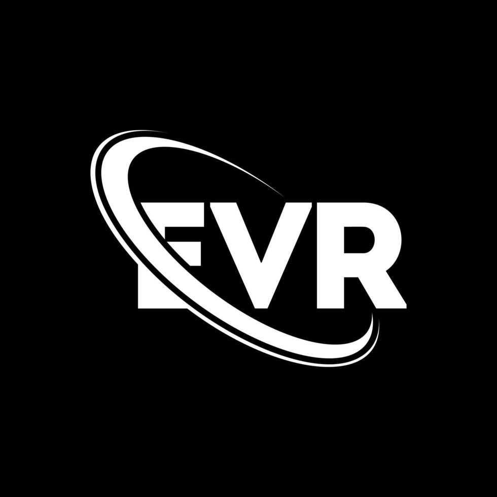 EVR logo. EVR letter. EVR letter logo design. Initials EVR logo linked with circle and uppercase monogram logo. EVR typography for technology, business and real estate brand. vector