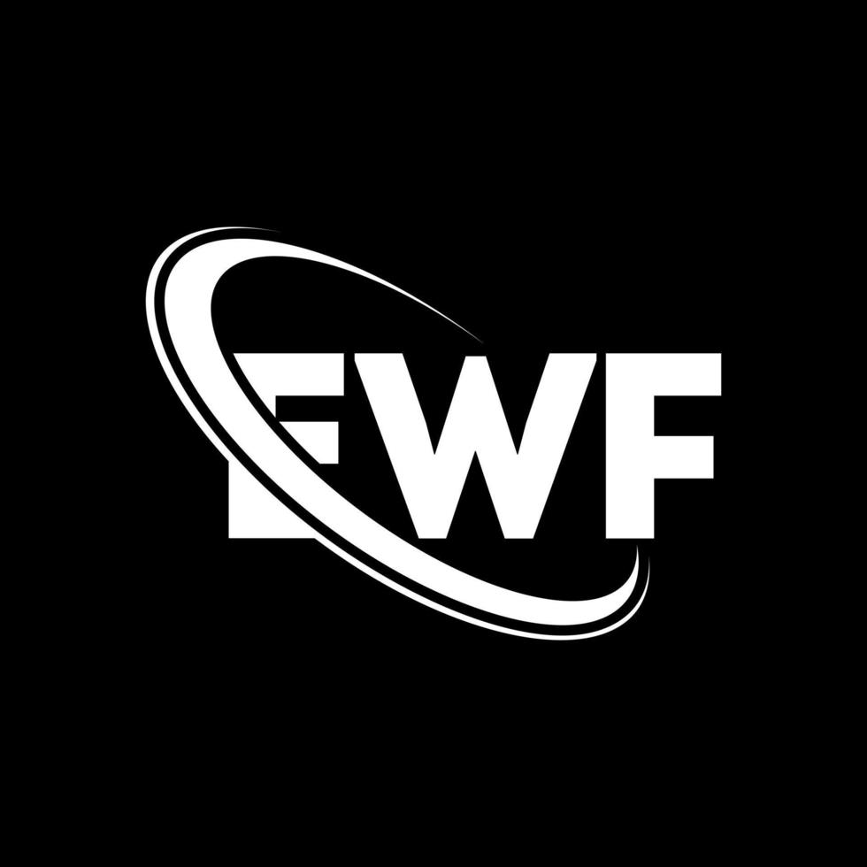 logotipo de la ef. letra ef. diseño del logotipo de la letra ewf. logotipo de iniciales ewf vinculado con círculo y logotipo de monograma en mayúsculas. tipografía ewf para tecnología, negocios y marca inmobiliaria. vector