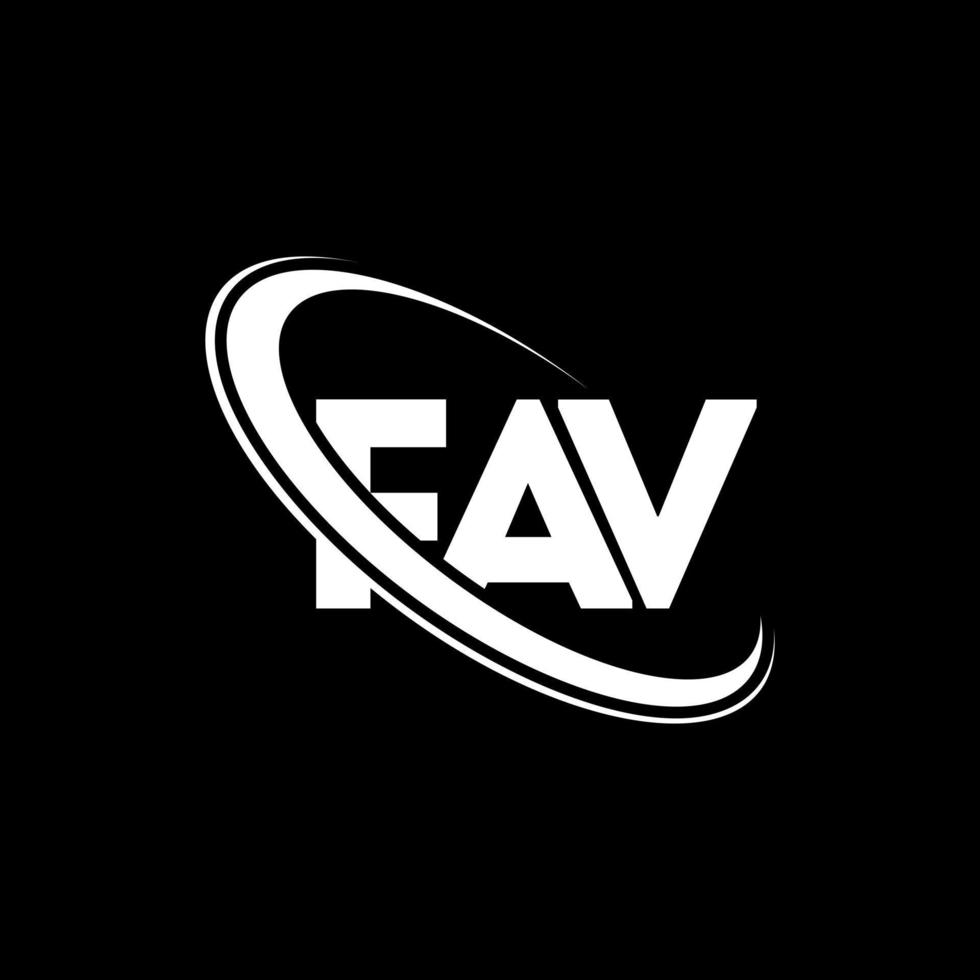 FAV logo. FAV letter. FAV letter logo design. Initials FAV logo linked with circle and uppercase monogram logo. FAV typography for technology, business and real estate brand. vector
