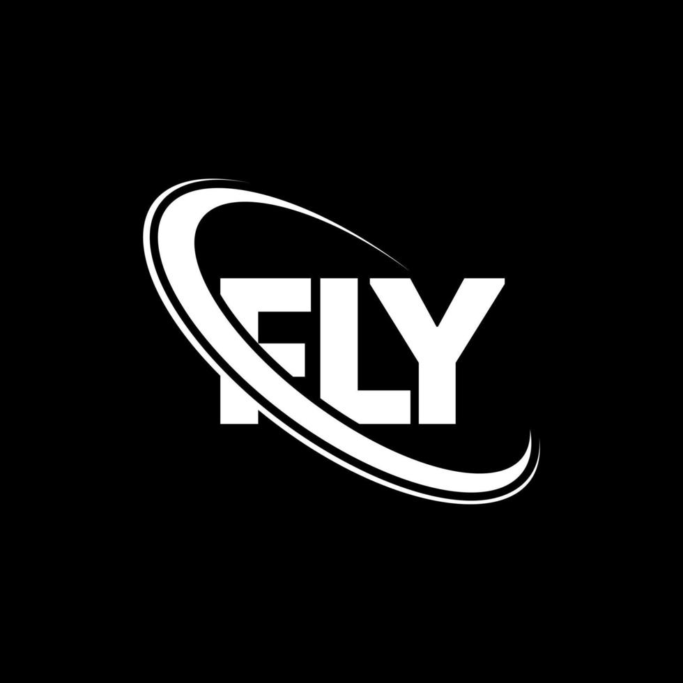 FLY logo. FLY letter. FLY letter logo design. Initials FLY logo linked with circle and uppercase monogram logo. FLY typography for technology, business and real estate brand. vector