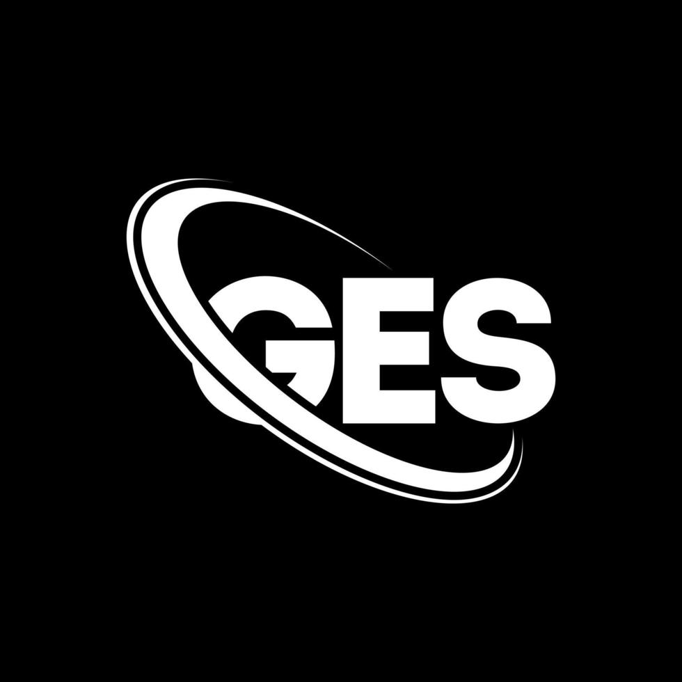 logotipo de ges. carta de ges. diseño del logotipo de la letra ges. logotipo de iniciales ges vinculado con círculo y logotipo de monograma en mayúsculas. tipografía ges para tecnología, negocios y marca inmobiliaria. vector