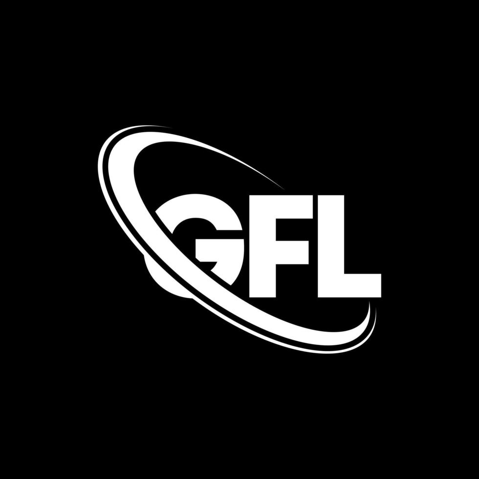 logotipo de gfl. letra gfl. diseño del logotipo de la letra gfl. logotipo de iniciales gfl vinculado con círculo y logotipo de monograma en mayúsculas. tipografía gfl para tecnología, negocios y marca inmobiliaria. vector