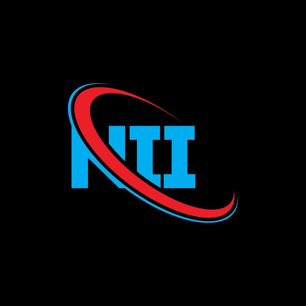 NII logo. NII letter. NII letter logo design. Initials NII logo linked with circle and uppercase monogram logo. NII typography for technology, business and real estate brand. vector