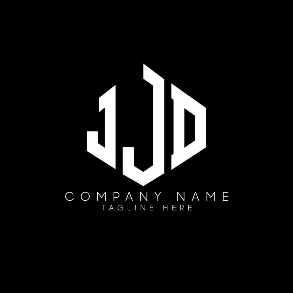 JJD letter logo design with polygon shape. JJD polygon and cube shape logo design. JJD hexagon vector logo template white and black colors. JJD monogram, business and real estate logo.