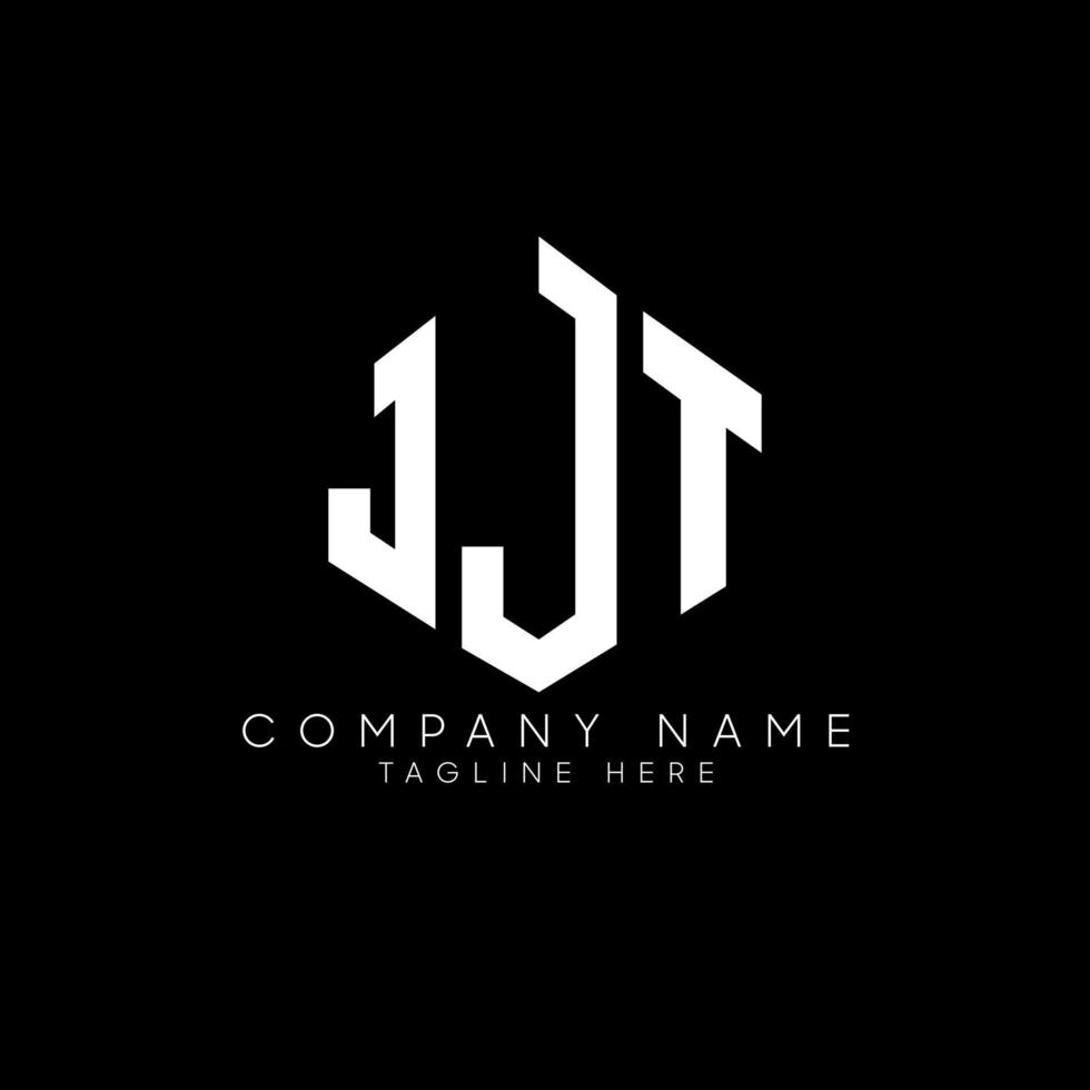 diseño de logotipo de letra jjt con forma de polígono. jjt polígono y diseño de logotipo en forma de cubo. jjt hexágono vector logo plantilla colores blanco y negro. monograma jjt, logotipo comercial e inmobiliario.