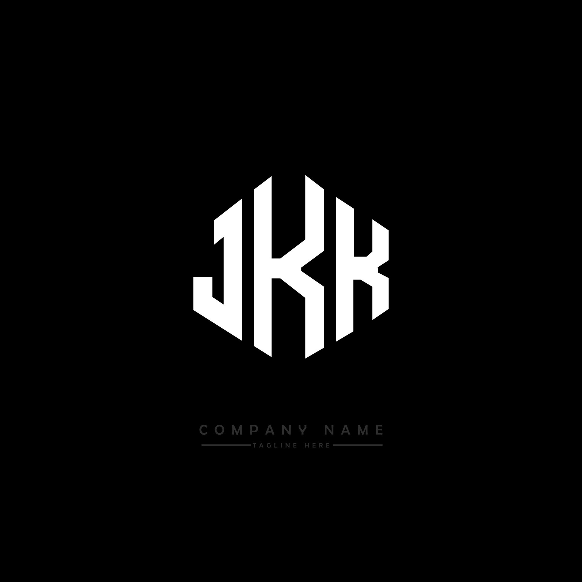 diseño de logotipo de letra jkk con forma de polígono. jkk polígono y