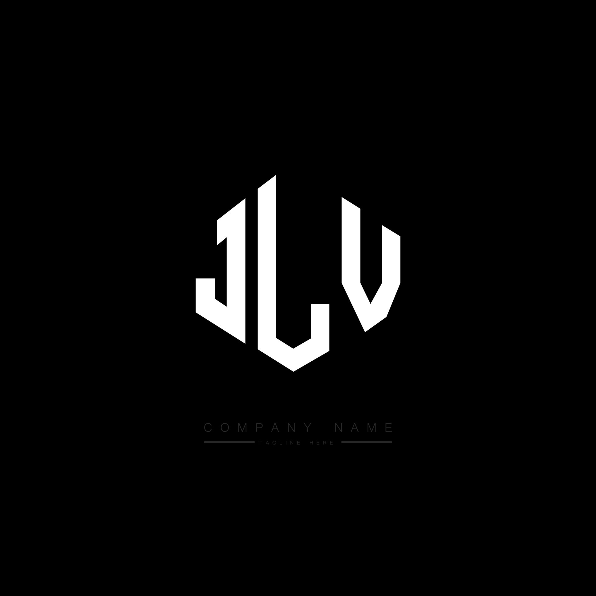 JLV letter logo design with polygon shape. JLV polygon and cube shape