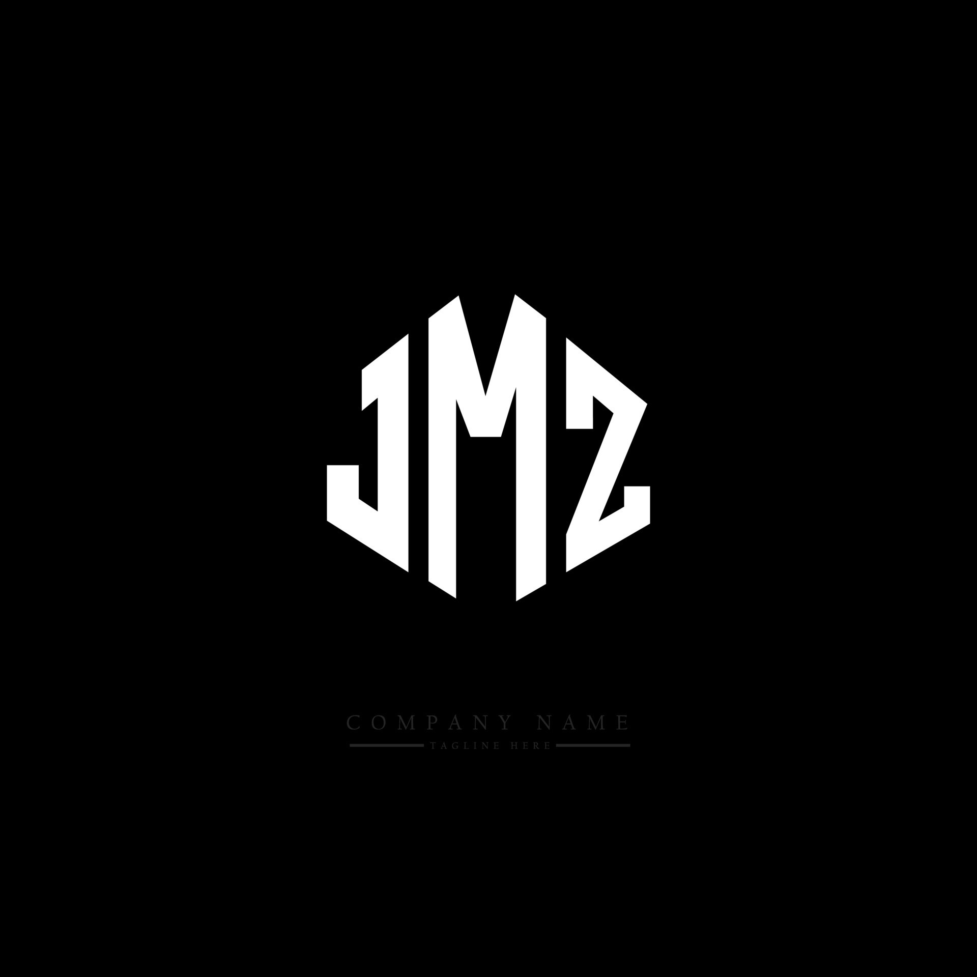 JMZ letter logo design with polygon shape. JMZ polygon and cube shape