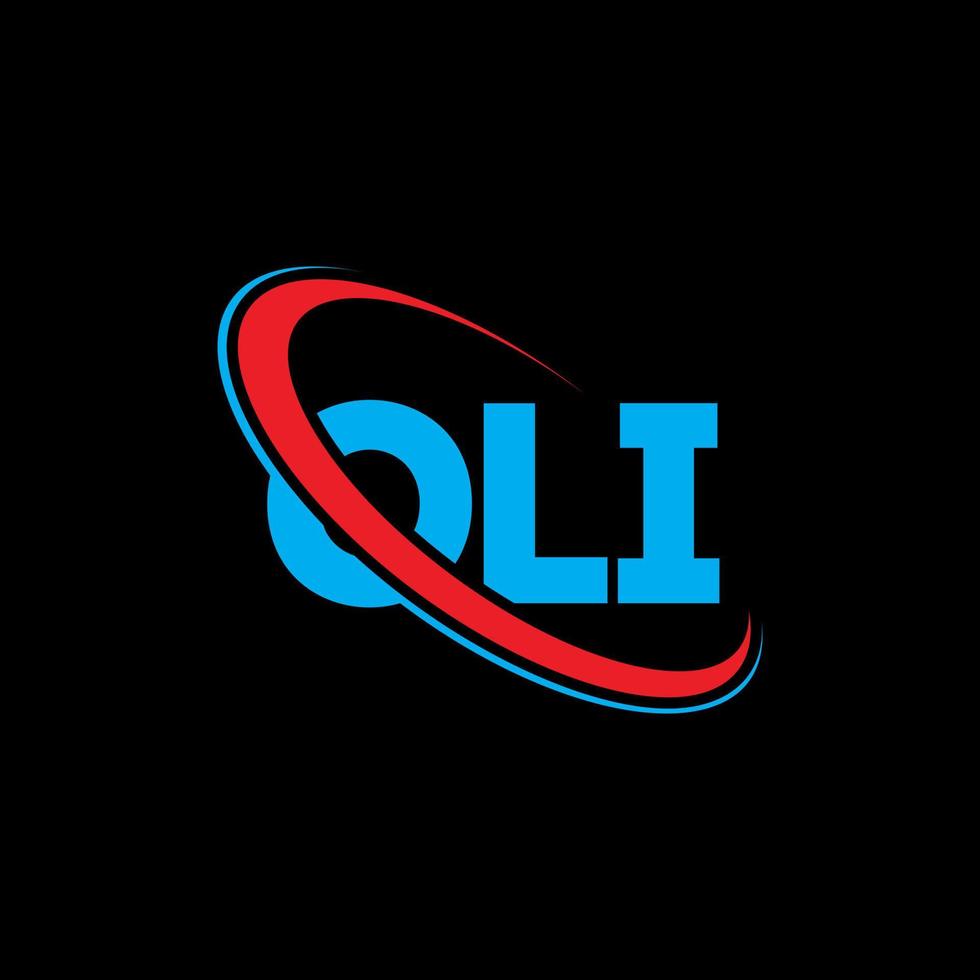 logotipo de oli. letra oli. diseño del logotipo de la letra oli. logotipo de iniciales oli vinculado con círculo y logotipo de monograma en mayúsculas. tipografía oli para tecnología, negocios y marca inmobiliaria. vector