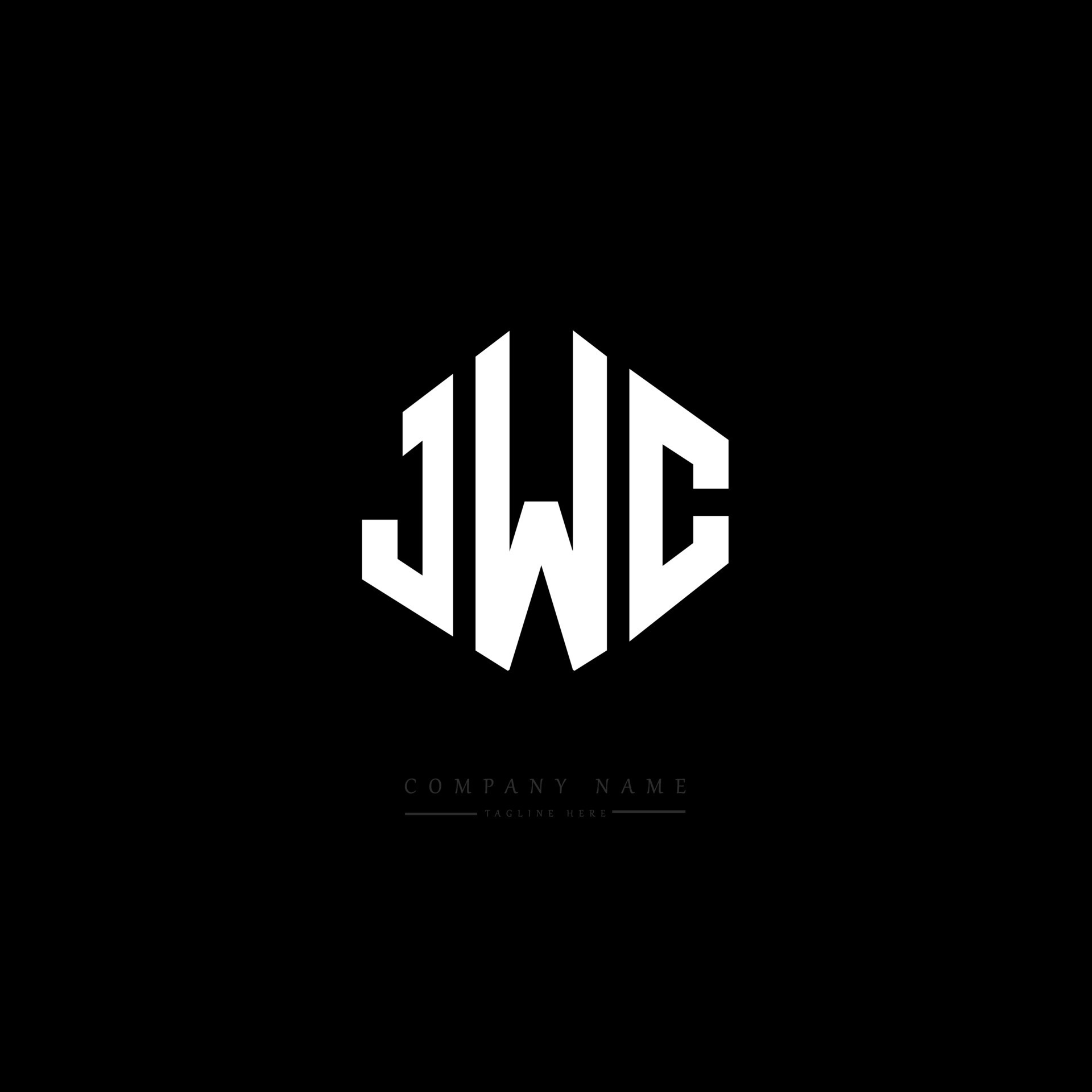 JWC letter logo design with polygon shape. JWC polygon and cube shape