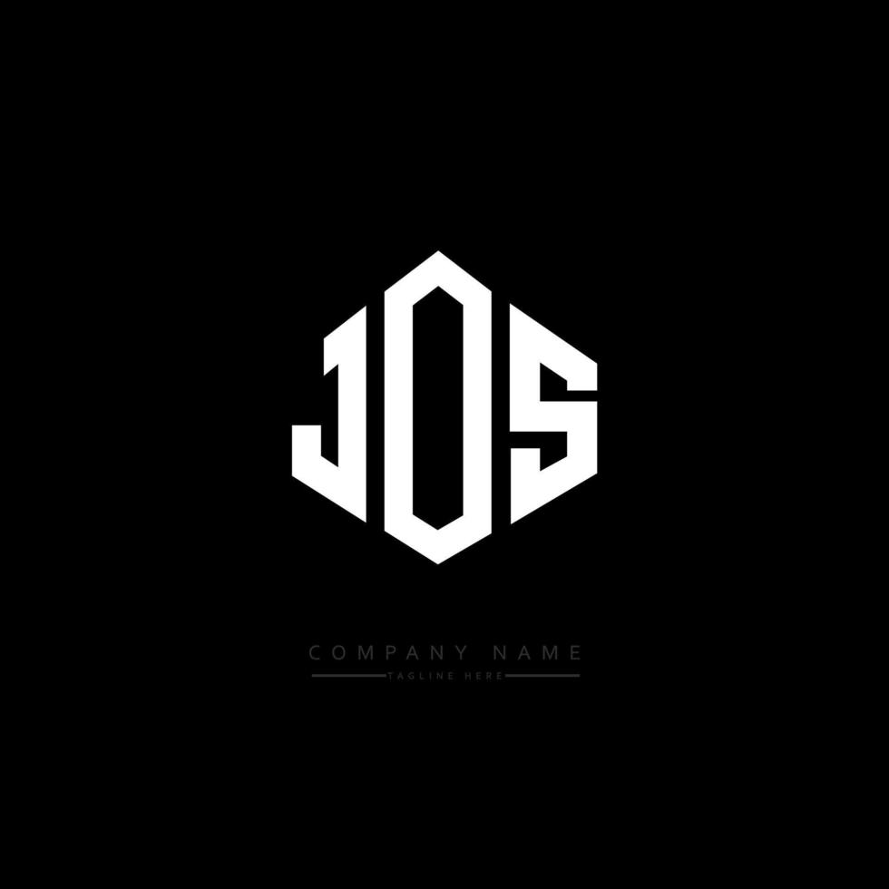 JOS letter logo design with polygon shape. JOS polygon and cube shape logo design. JOS hexagon vector logo template white and black colors. JOS monogram, business and real estate logo.