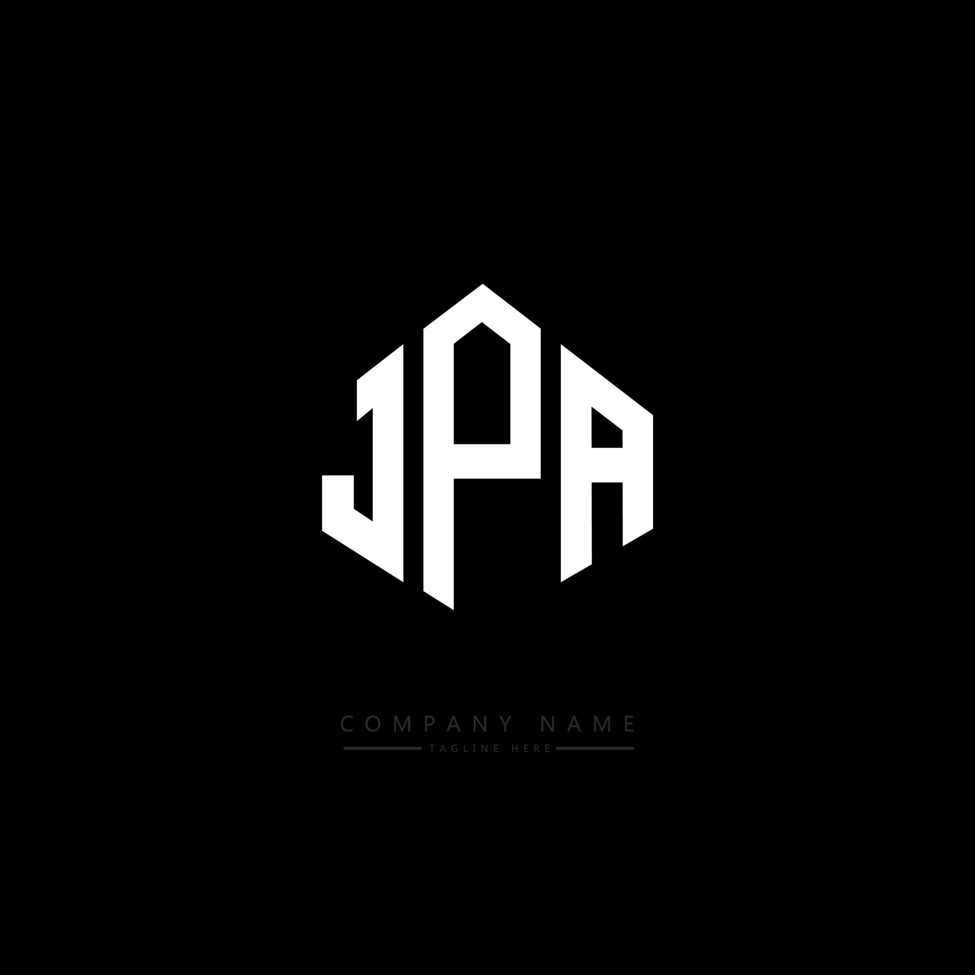 JPA letter logo design with polygon shape. JPA polygon and cube shape