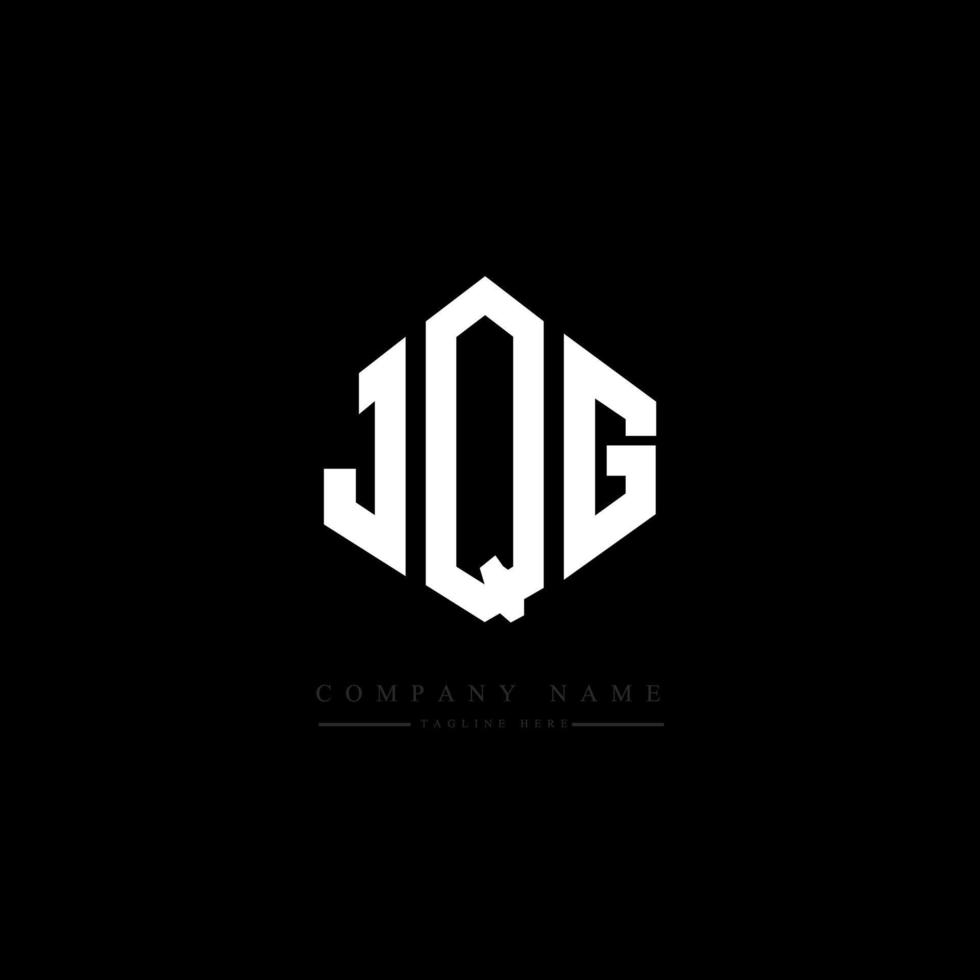 JQG letter logo design with polygon shape. JQG polygon and cube shape logo design. JQG hexagon vector logo template white and black colors. JQG monogram, business and real estate logo.