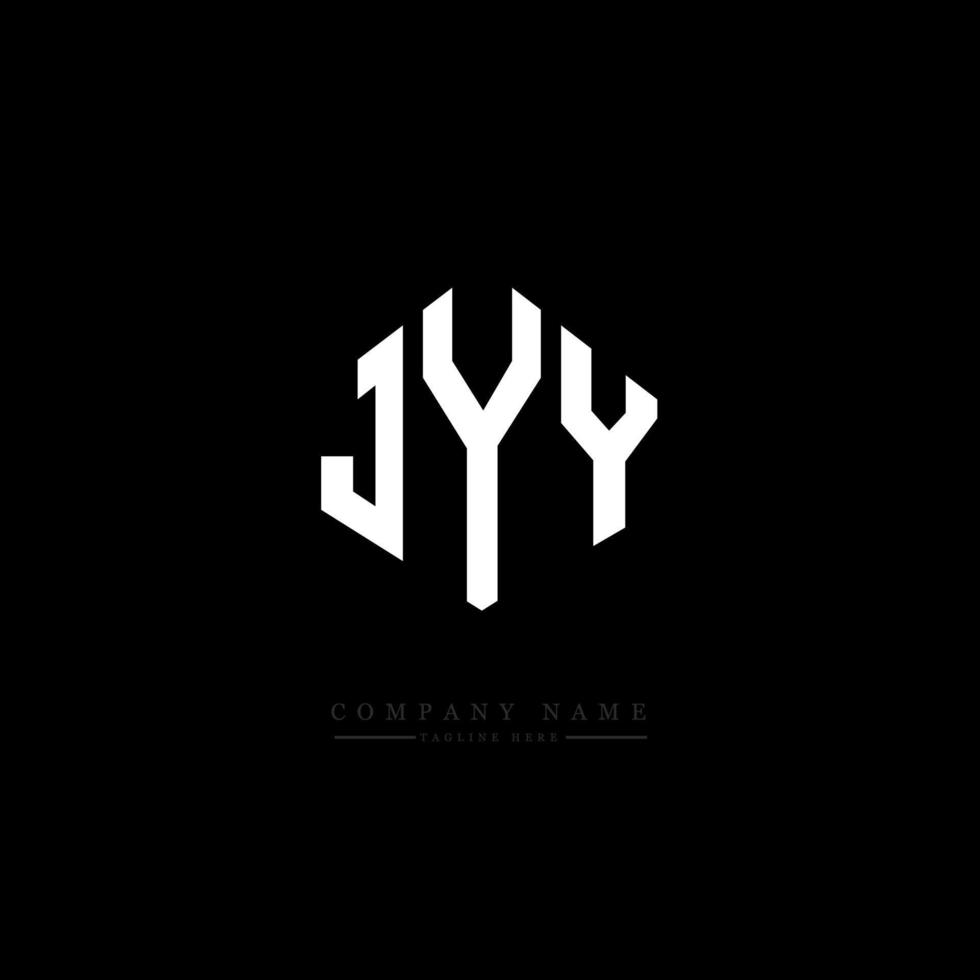 diseño de logotipo de letra jyy con forma de polígono. jyy polígono y diseño de logotipo en forma de cubo. jyy hexágono vector logo plantilla colores blanco y negro. monograma jyy, logotipo empresarial y inmobiliario.